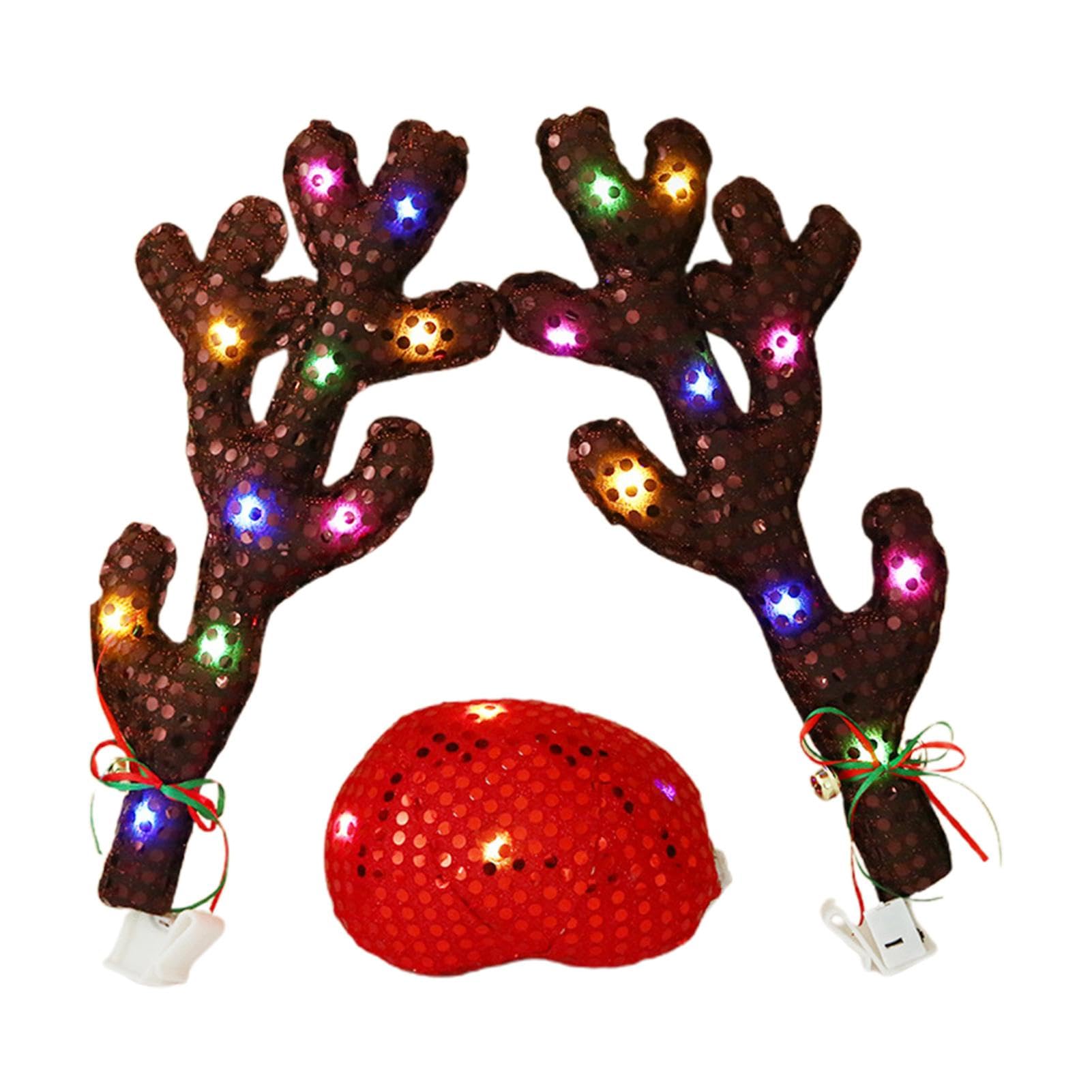 Jubepk Car Decoration Kit | Vehicle Holiday Decor | Lighted Reindeer Antlers | Christmas Vehicle Accessories, Christmas Car Decorations 15x40cm/5.91x15.75 inches for Truck Minivan von Jubepk