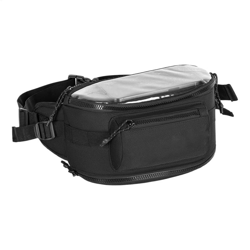 Jubepk Touchscreen-Motorradtasche, große Kapazität, Lenker-Aufbewahrung, 24 x 13 x 13 cm, Reißverschluss-Organizer, ergonomische Tasche, Motorradtasche, Organizer für GPS-Navigation (dunkel) von Jubepk