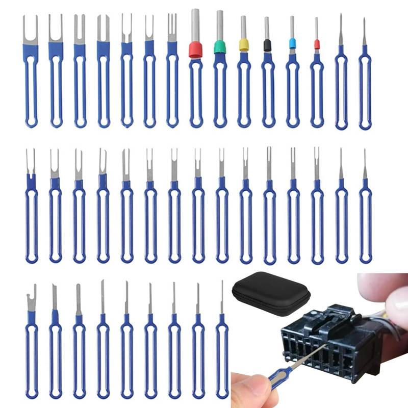 Pin Removal Tool | Terminal Ejector Set | Automotive Connector Tool | Blue Pin Extractor Wire Extraction Tool Portable Pin Tools 36Pcs Ejector Set Car Connector Removal Electrical Pins Extract von Jubepk