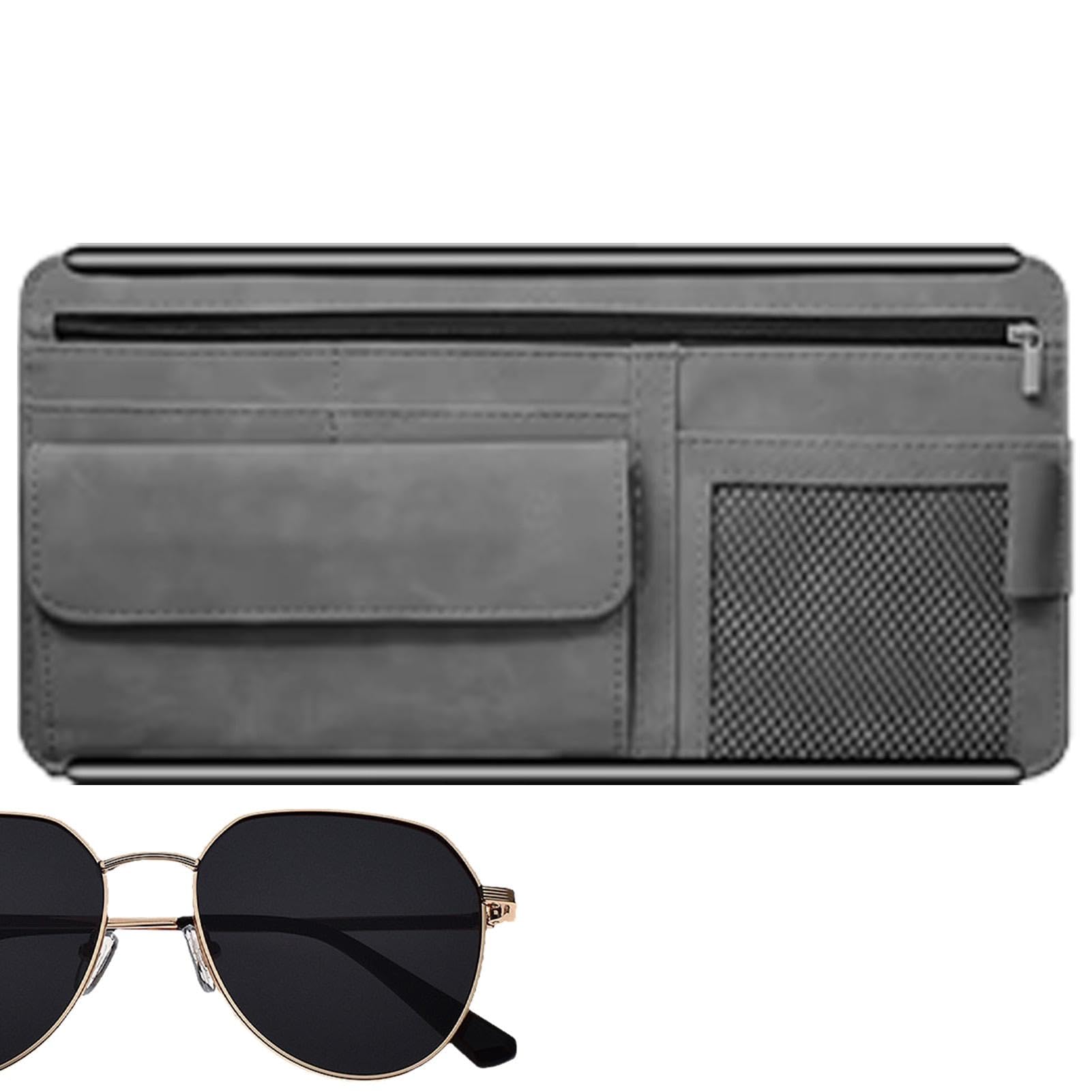 Visier-Aufbewahrungs-Organizer, Auto-Innenzubehör, Auto-Organizer, Visier, Sonnenbrillen-Halter, Aufbewahrung, multifunktionaler Visier-Aufbewahrungs-Organizer mit Multi-Taschen-Design für von Jubepk