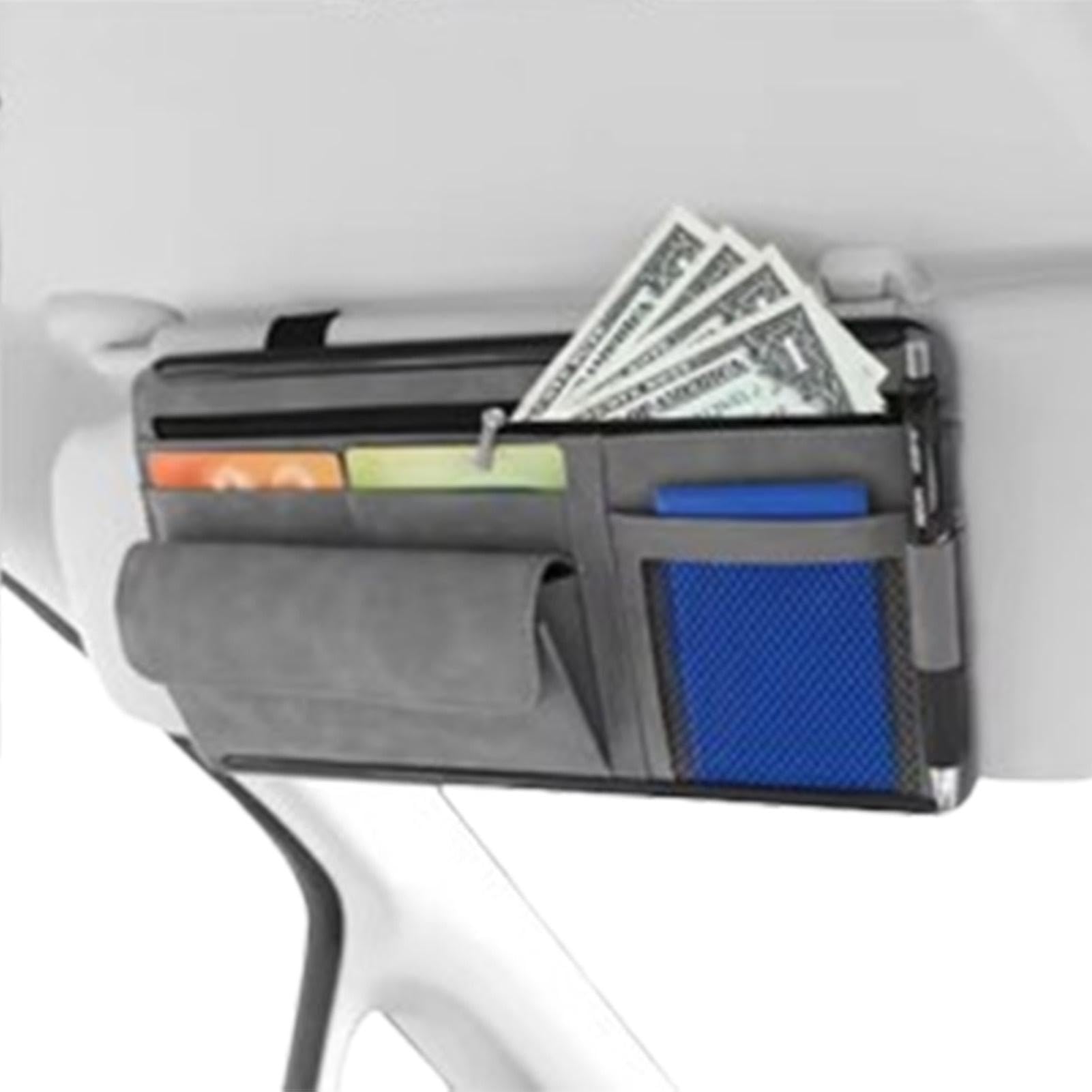 Visier-Organizer-Tasche, Auto-Innenraum-Organizer, Kartenhalter mit Mehreren Taschen, Auto-Visier-Aufbewahrung mit robuster Konstruktion und vielseitiger Funktionalität für Autos, LKWs und SUVs von Jubepk