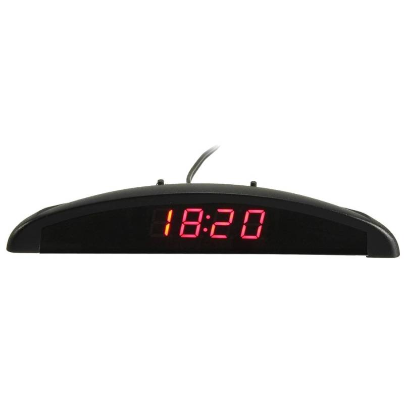 Jufjsfy 3In1 Car 12V LED Voltmeter Spannung Temperatur Uhr Thermometer Kfz, Rot von Jufjsfy