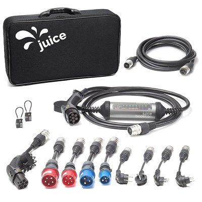 Juice BOOSTER 2 inkl. 9 Adapter+Verlängerungskabel 5m+2x Schloss [Hersteller-Nr. EL-JB2G4] von Juice