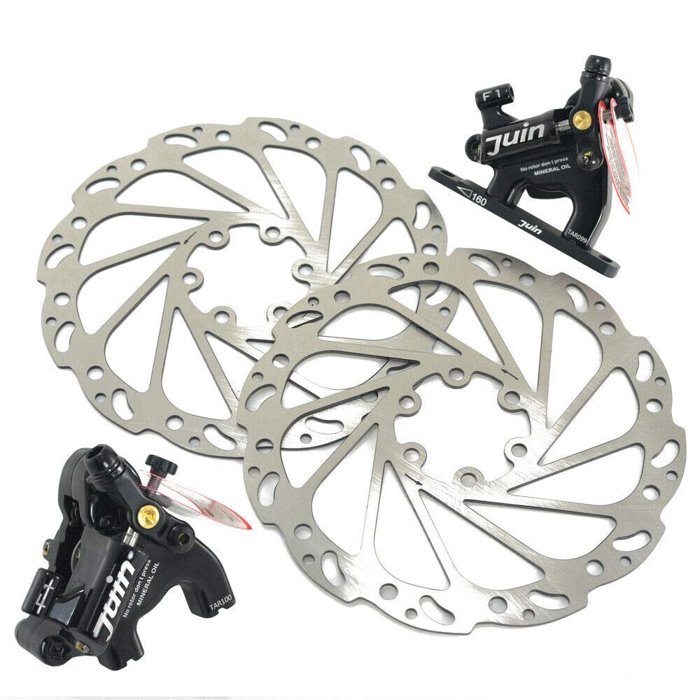 Juin Tech F1 Hydraulic Flat Mount Road CX Disc Brake Set 160mm with Rotor,Black, JT1909 von Juin Tech