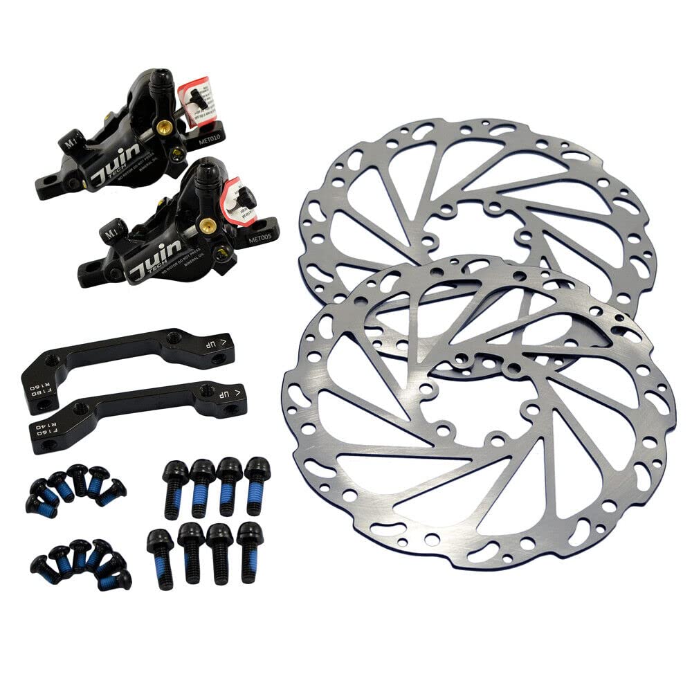 Juin Tech M1 Hydraulic MTB E-Bike Disc Brake Set 160mm with Rotor, Front and Rear, Black, JT1948 von Juin Tech