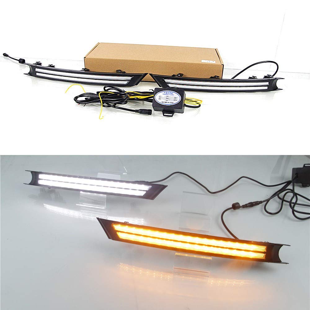 July King LED Tagfahrlicht DRL für CX-5 CX-8 2017 2018 2019, LED Frontstoßstange DRL + Gelb Streamer Blinker Licht von July King