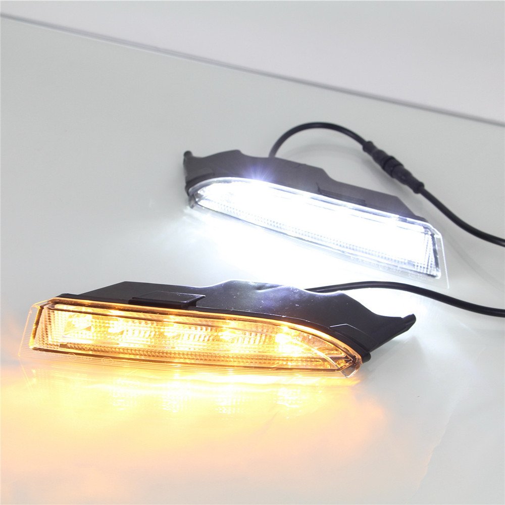 July King LED Tagfahrlicht für Scirocco R 2010-2014, Weiß DRL + Streamer Gelb Blinker von July King