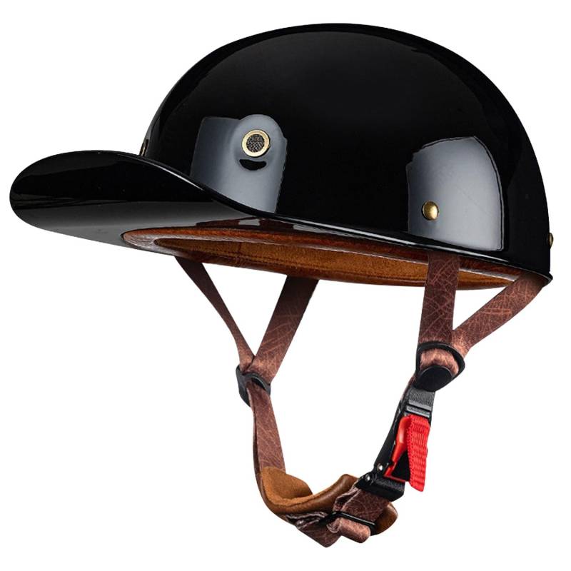 ECEDOT Zertifizierter Baseball Cap Halbschalenhelm Retro Motorradhelm Motorrad Halbhelm Männer Frauen Mofa Helm Baseball Kappe Kreuzer Hubschrauber Roller Helm 10,M=57~58CM von JunPing