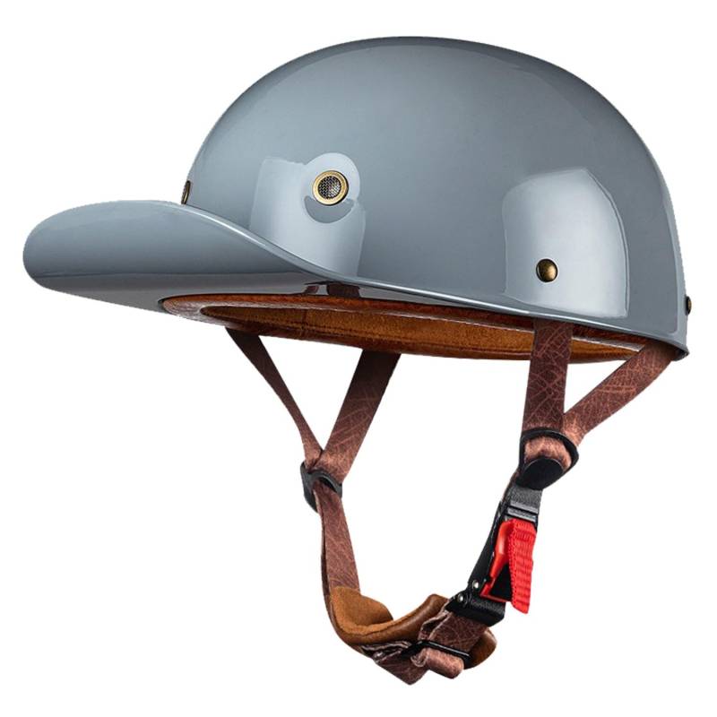 ECEDOT Zertifizierter Baseball Cap Halbschalenhelm Retro Motorradhelm Motorrad Halbhelm Männer Frauen Mofa Helm Baseball Kappe Kreuzer Hubschrauber Roller Helm 16,L=59~60CM von JunPing