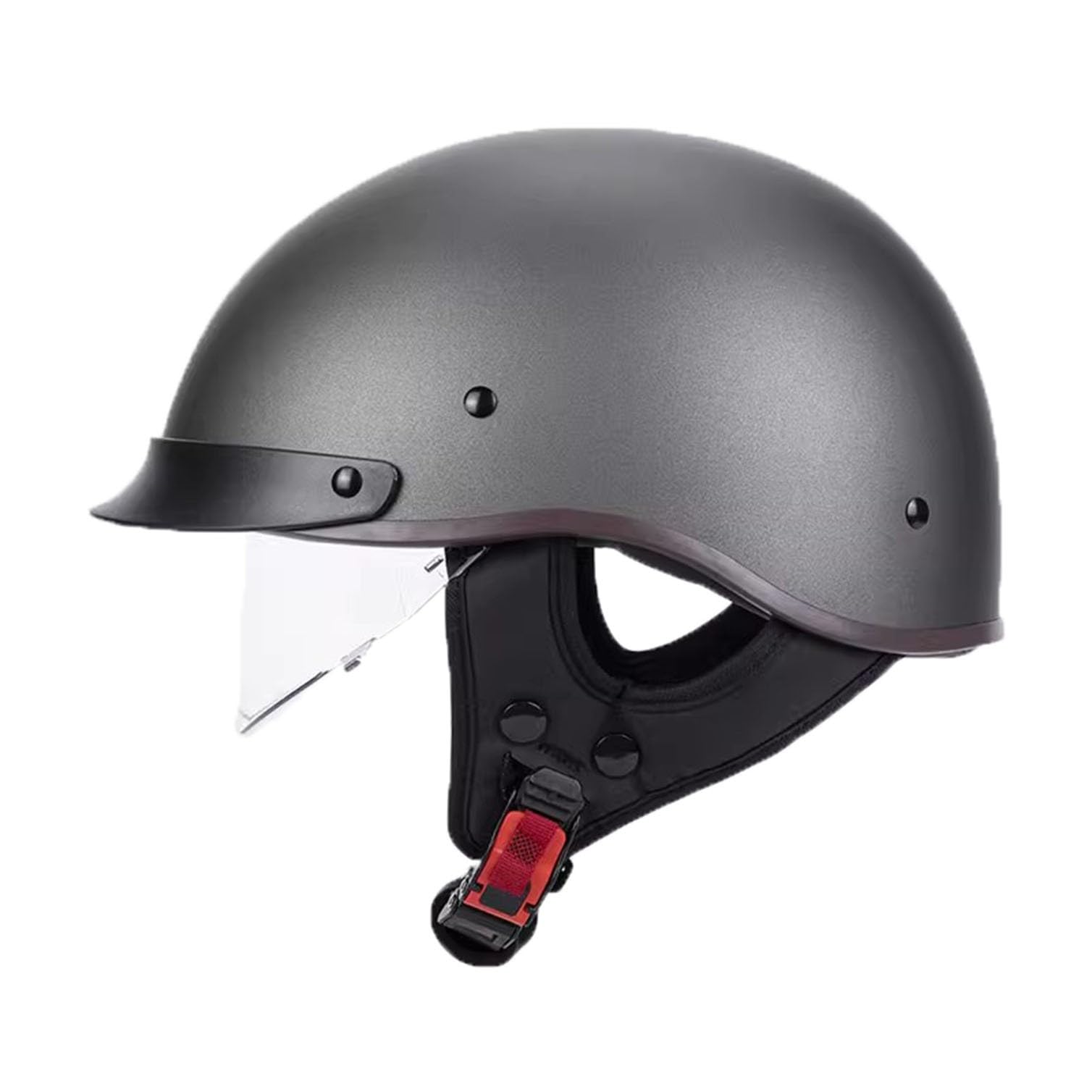 Halbhelme Motorradhelm Halbschalenhelm mit DOT/ECE Genehmigt Brain-Cap, Motorrad Half Helm Mit Visier, Halbschale Roller-Helm Scooter-Helm Jet-Helm Retro für Erwachsene Herren Damen 7,2XL=63-64CM von JunPing