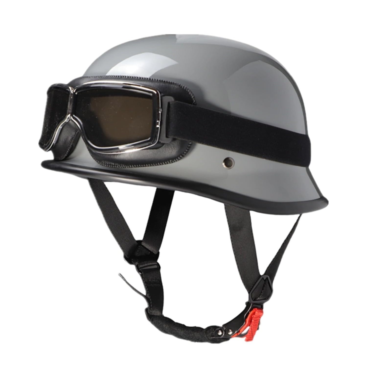 Halbschalenhelm Retro Motorrad Halbhelme Scooter Jethelme Mit Einstellbar Schnellverschluss Mit Schutzbrille DOTECE Zugelassen Offenem Helm Halbhelme Für Männer Und Frauen 3,3XL(65~66CM) von JunPing