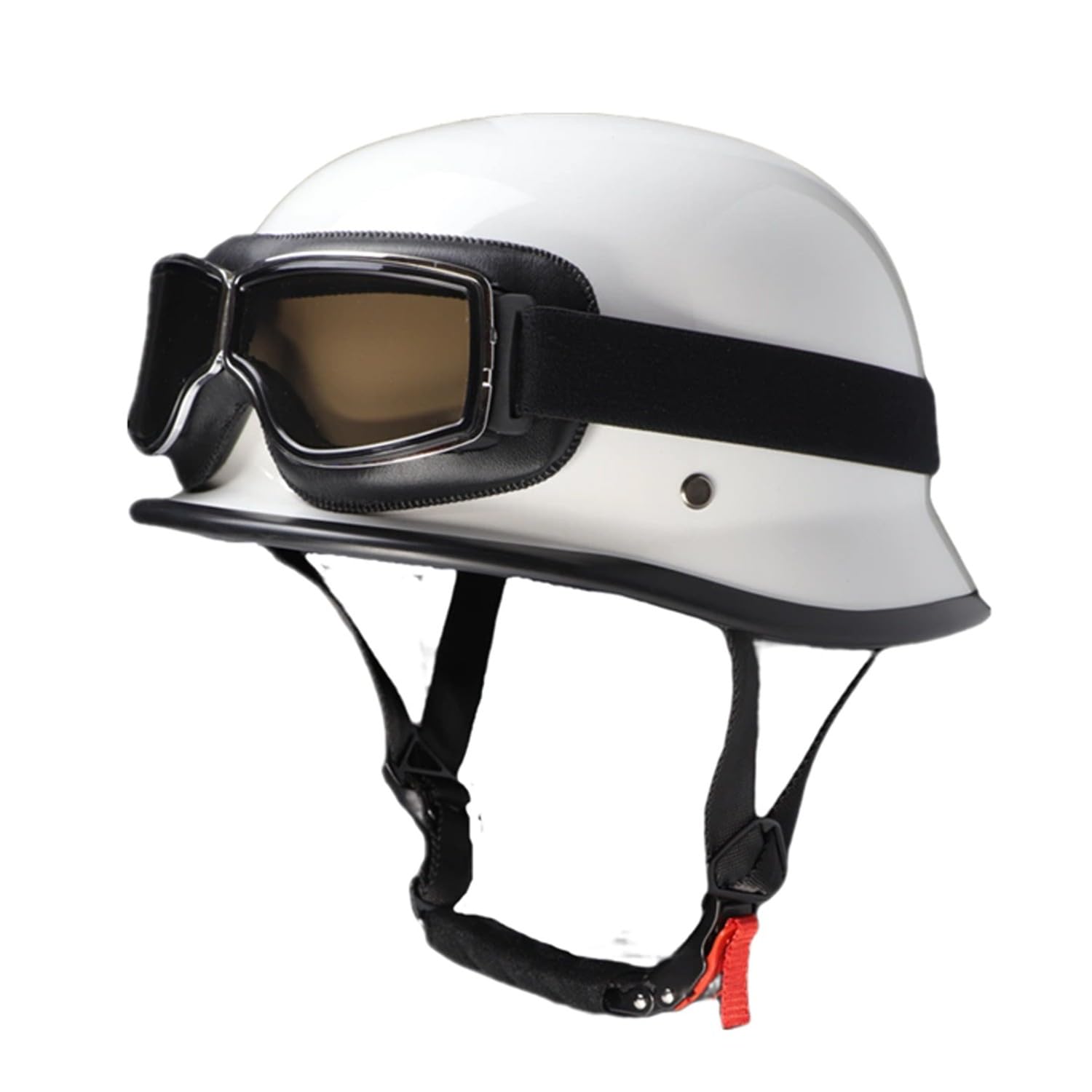 Halbschalenhelm Retro Motorrad Halbhelme Scooter Jethelme Mit Einstellbar Schnellverschluss Mit Schutzbrille DOTECE Zugelassen Offenem Helm Halbhelme Für Männer Und Frauen 4,2XL(63~64CM) von JunPing