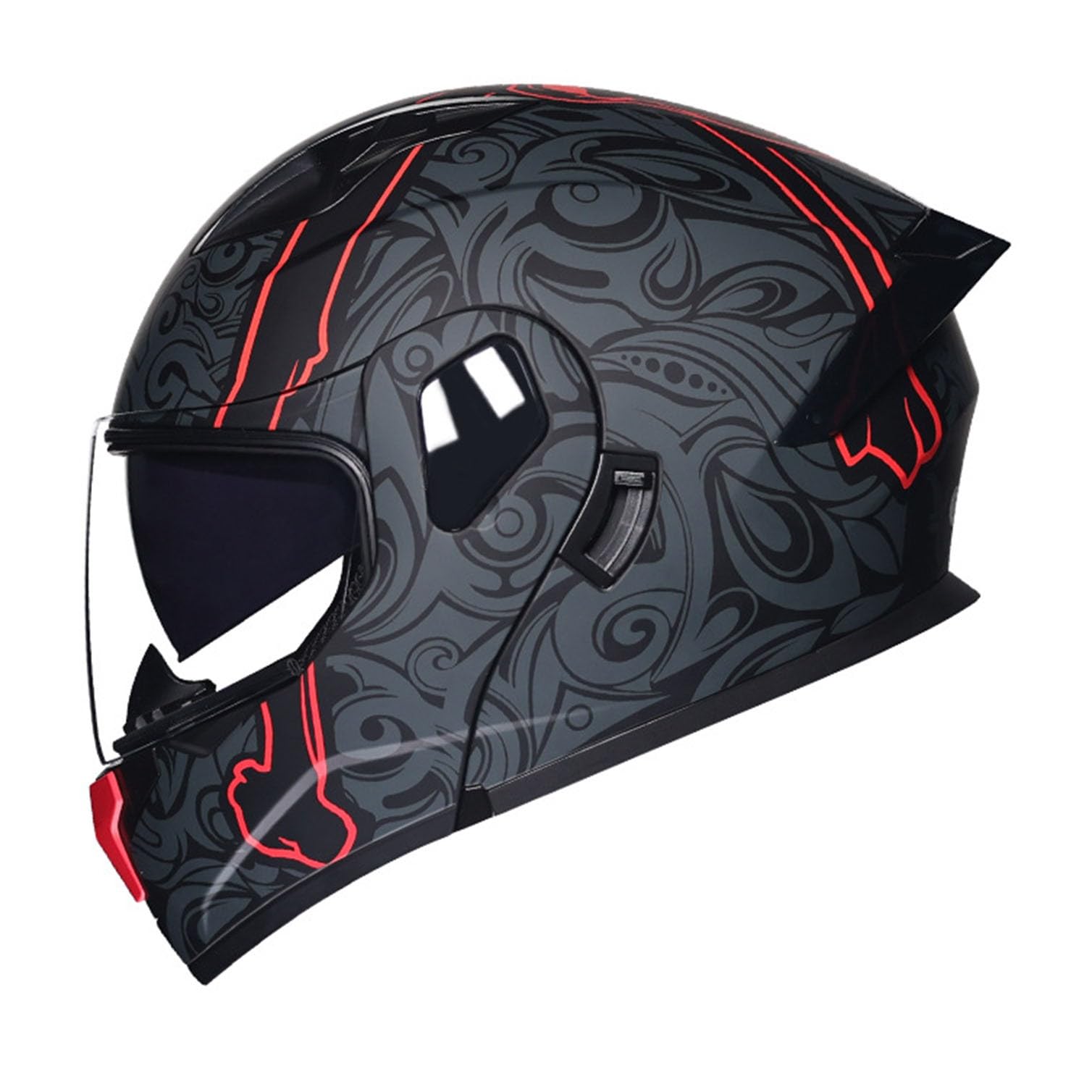 Klapphelm Integralhelm mit Doppelvisier Integriert Motorradhelm Motorradhelm mit Antibeschlagvisier ECEDOT Zertifiziert Motorrad Full Face Helm Klapphelm mit Sonnenblende vorbereitet 13,2XL=63-64CM von JunPing