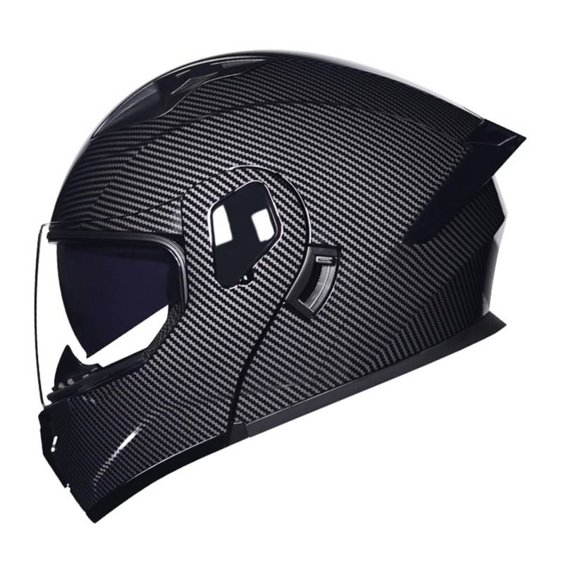 Klapphelm Integralhelm mit Doppelvisier Integriert Motorradhelm Motorradhelm mit Antibeschlagvisier ECEDOT Zertifiziert Motorrad Full Face Helm Klapphelm mit Sonnenblende vorbereitet 17,2XL=63-64CM von JunPing