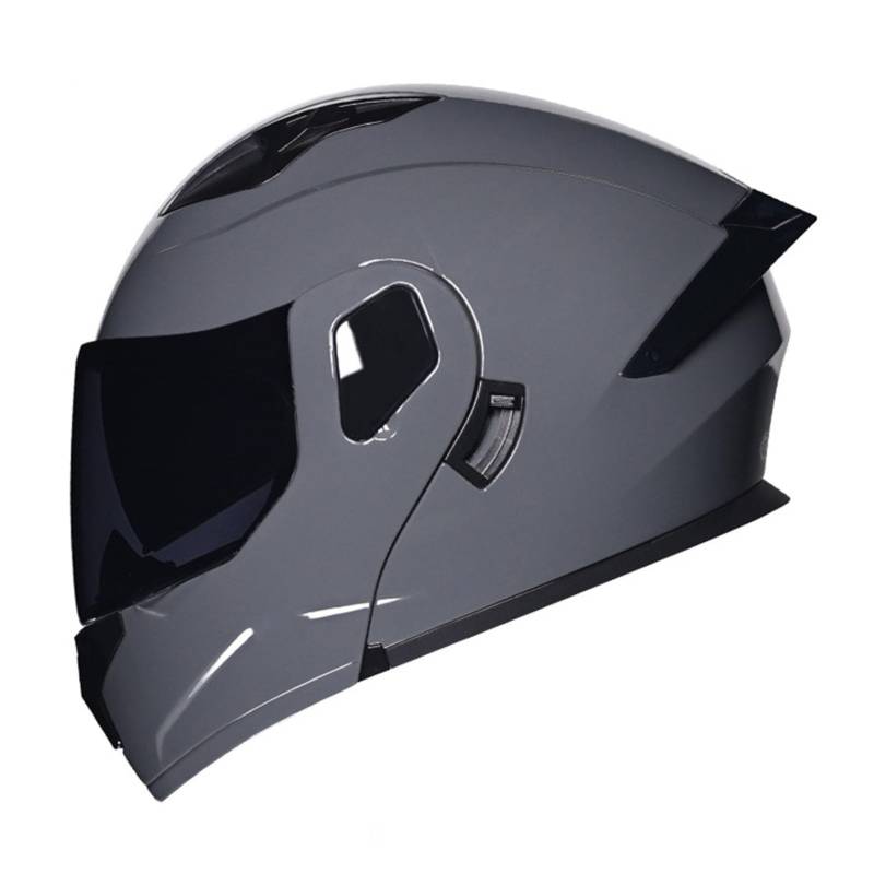 Klapphelm Integralhelm mit Doppelvisier Integriert Motorradhelm Motorradhelm mit Antibeschlagvisier ECEDOT Zertifiziert Motorrad Full Face Helm Klapphelm mit Sonnenblende vorbereitet 2,XL=61-62CM von JunPing