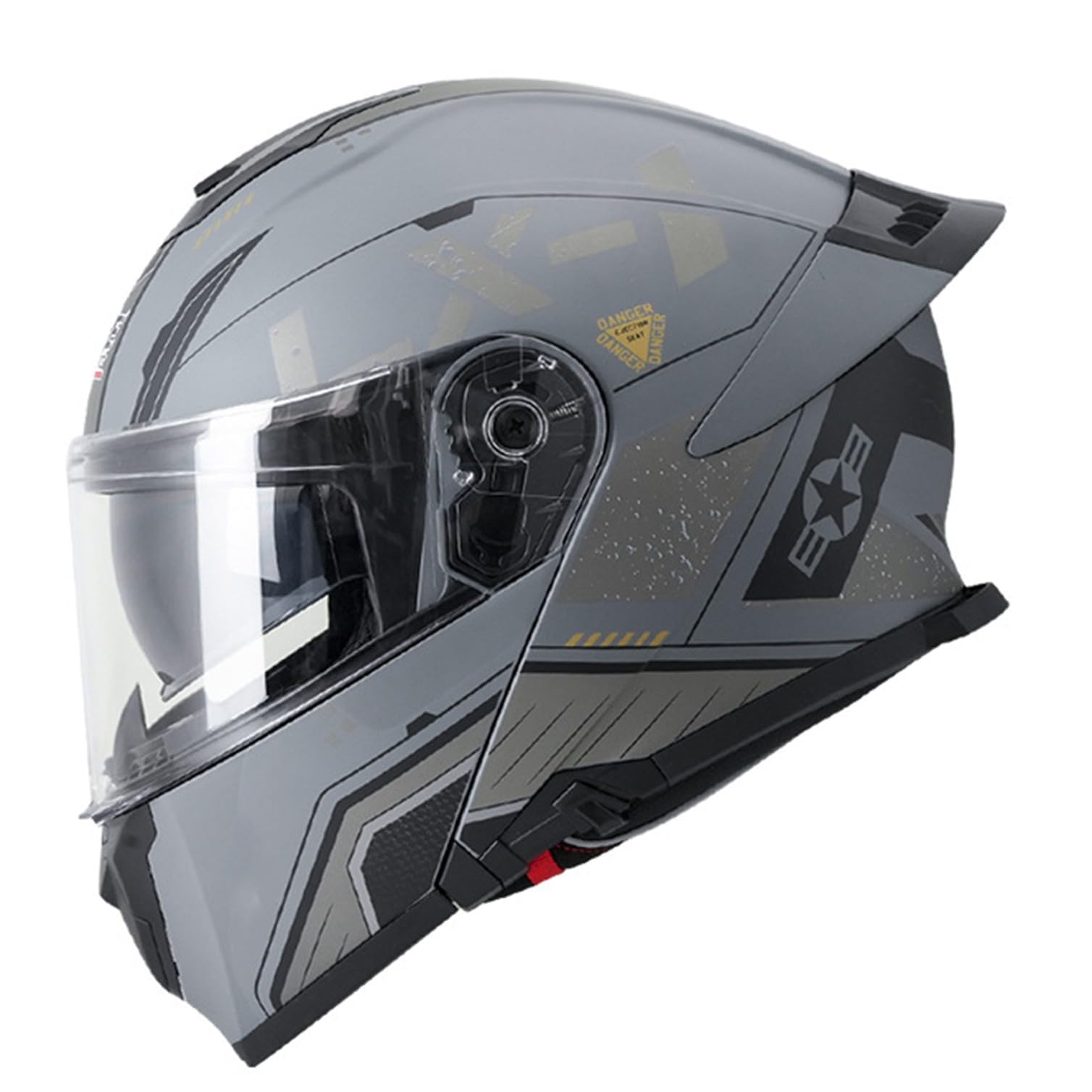 Klapphelm Motorradhelm Motorrad Mit Doppelvisier DOT/ECE-Zugelassener Rollerhelm Sturzhelm Integralhelm Racing Helm Für Damen Herren 8,XL=61-62CM von JunPing