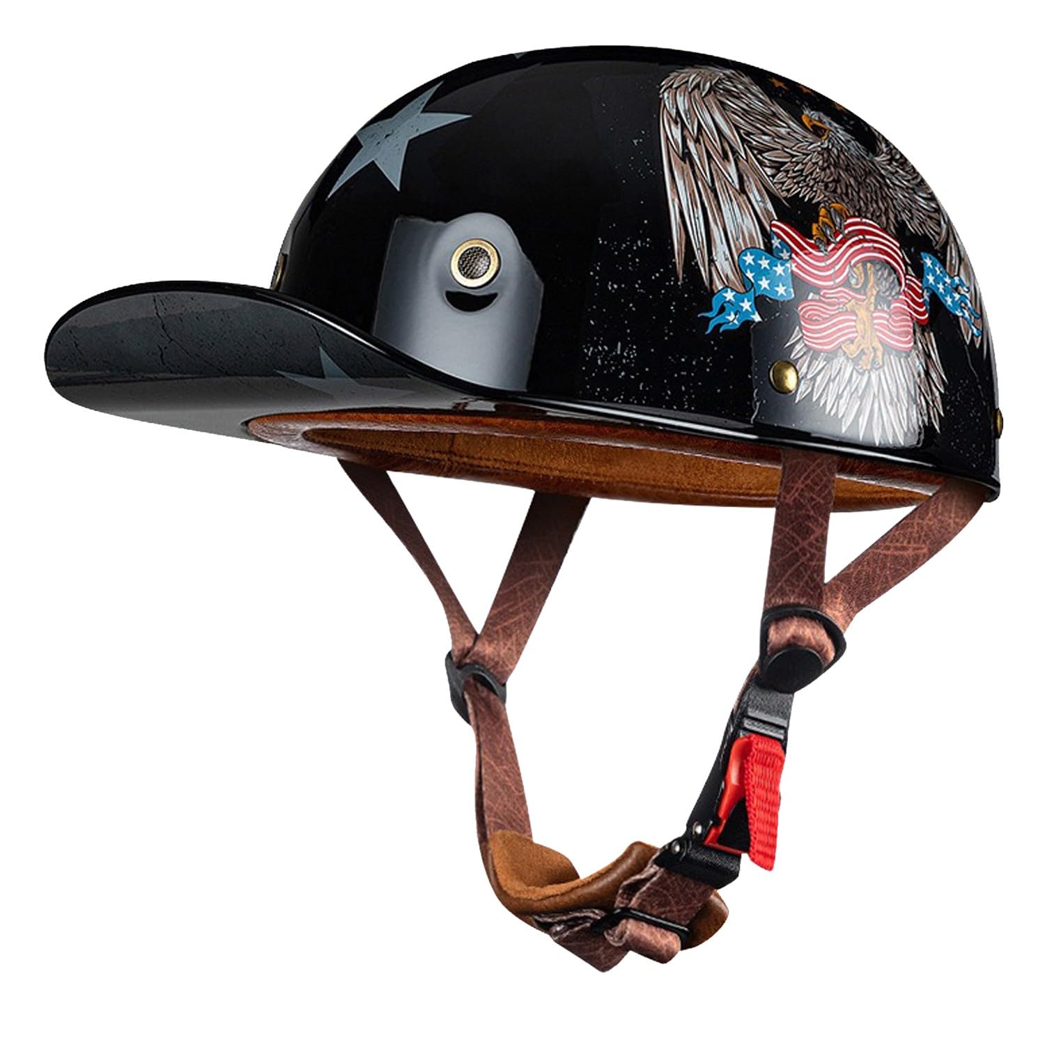 Motorrad Halbhelm Halbschalenhelm Baseballmütze-Helm ECEDOT-Zulassung Motorradhelm Baseball Cap Cruiser Chopper Scooter Helm Herren Retro Motorrad Halbhelm Damen Mofa Helm 17,XL(61~62CM) von JunPing