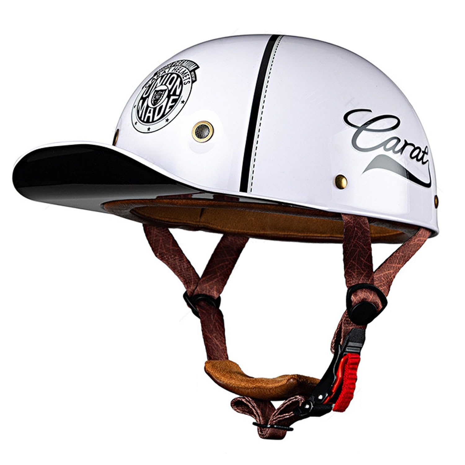 Motorrad Halbhelm Halbschalenhelm Baseballmütze-Helm ECEDOT-Zulassung Motorradhelm Baseball Cap Cruiser Chopper Scooter Helm Herren Retro Motorrad Halbhelm Damen Mofa Helm 4,XL(61~62CM) von JunPing