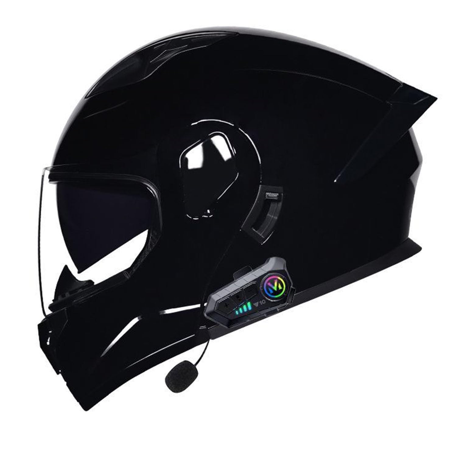 Motorrad Integrierter Bluetooth-Helm Mit Doppelvisier,ECEDOT Zulassung Adults Klapphelm Mit Bluetooth, Motorradhelm Sturzhelm Für Herren Und Damen Automatische Reaktion 5,2XL=63-64CM von JunPing