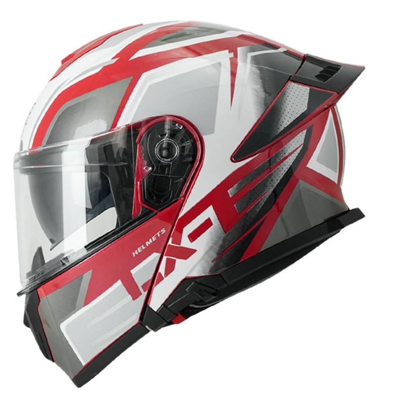 Motorrad Integrierter Motorradhelm Mit Doppelvisier,ECE Zulassung Adults Klapphelm, Motorradhelm Sturzhelm Für Herren Und Damen Unisex Motorradhelm Motocross Helm 2,2XL=63-64CM von JunPing