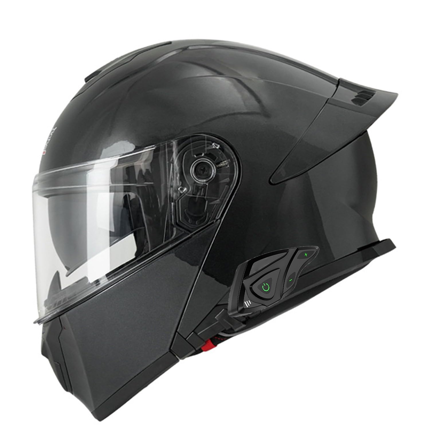 Motorradhelm Bluetooth Klapphelm Motorrad Mann Frau Modularer Vollgesichtshelm mit Doppelvisier, Moped-Roller-Helm für Erwachsene DOT/ECE-geprüft 7,3XL=65-66CM von JunPing