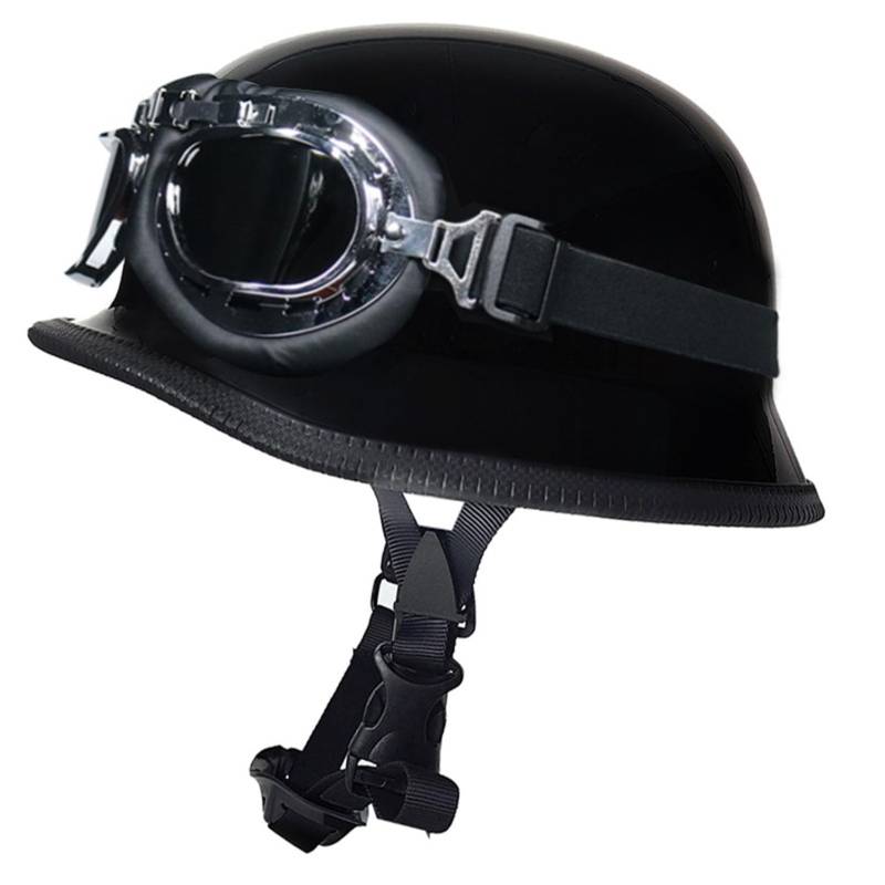 Motorradhelm Halbschalen Halbhelm Halbschalenhelm Mit ECE-Zulassung Baseballmütze-Helm Baseball Cap Mit Brille Cruiser Chopper Scooter Helm Für Bike Cruiser Chopper Moped Scooter 2,M(57~58CM) von JunPing