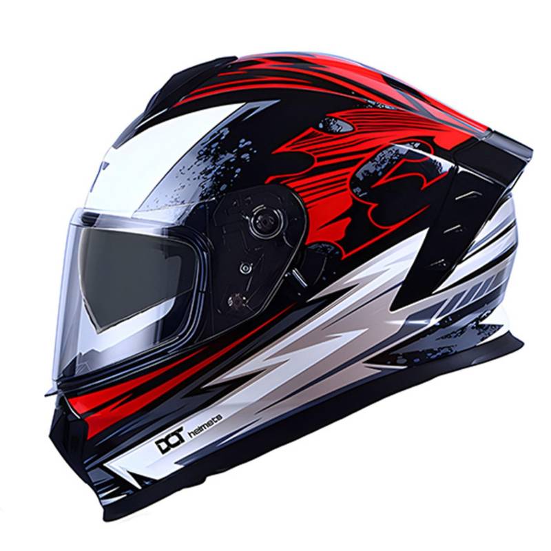 Motorradhelm Integralhelm Vollvisierhelm Herren Damen mit verstärktem Kinnschutz Chopper Moped Mofa Roller Modular Helm Motorrad mit ECEDOT Zertifizierung 1,2XL=63-64CM von JunPing