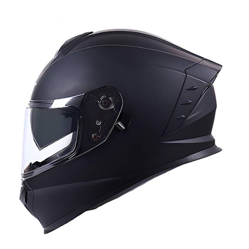 Motorradhelm Integralhelme ECEDOT Genehmigt Motorrad Full Face Helm Rollerhelm Anti-Fog-Doppelspiegel Mopedhelm Sturzhelm für Damen Herren Vollvisierhelm 3,2XL=63-64CM von JunPing