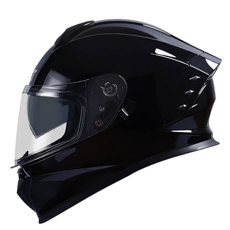 Motorradhelm Integralhelme ECEDOT Genehmigt Motorrad Full Face Helm Rollerhelm Anti-Fog-Doppelspiegel Mopedhelm Sturzhelm für Damen Herren Vollvisierhelm 6,2XL=63-64CM von JunPing