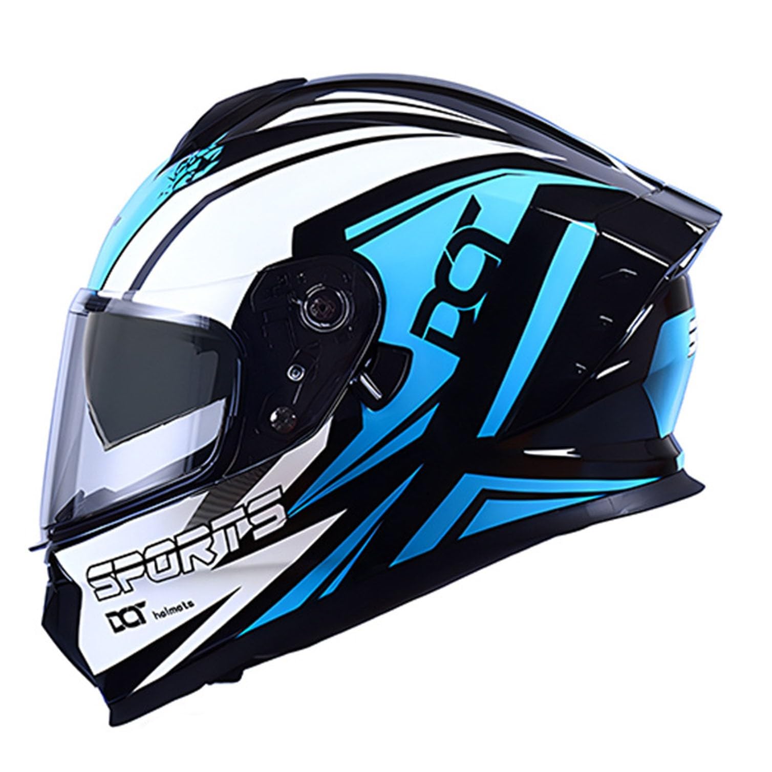 Motorradhelm Integralhelme ECEDOT Genehmigt Motorrad Full Face Helm Rollerhelm Anti-Fog-Doppelspiegel Mopedhelm Sturzhelm für Damen Herren Vollvisierhelm 7,2XL=63-64CM von JunPing