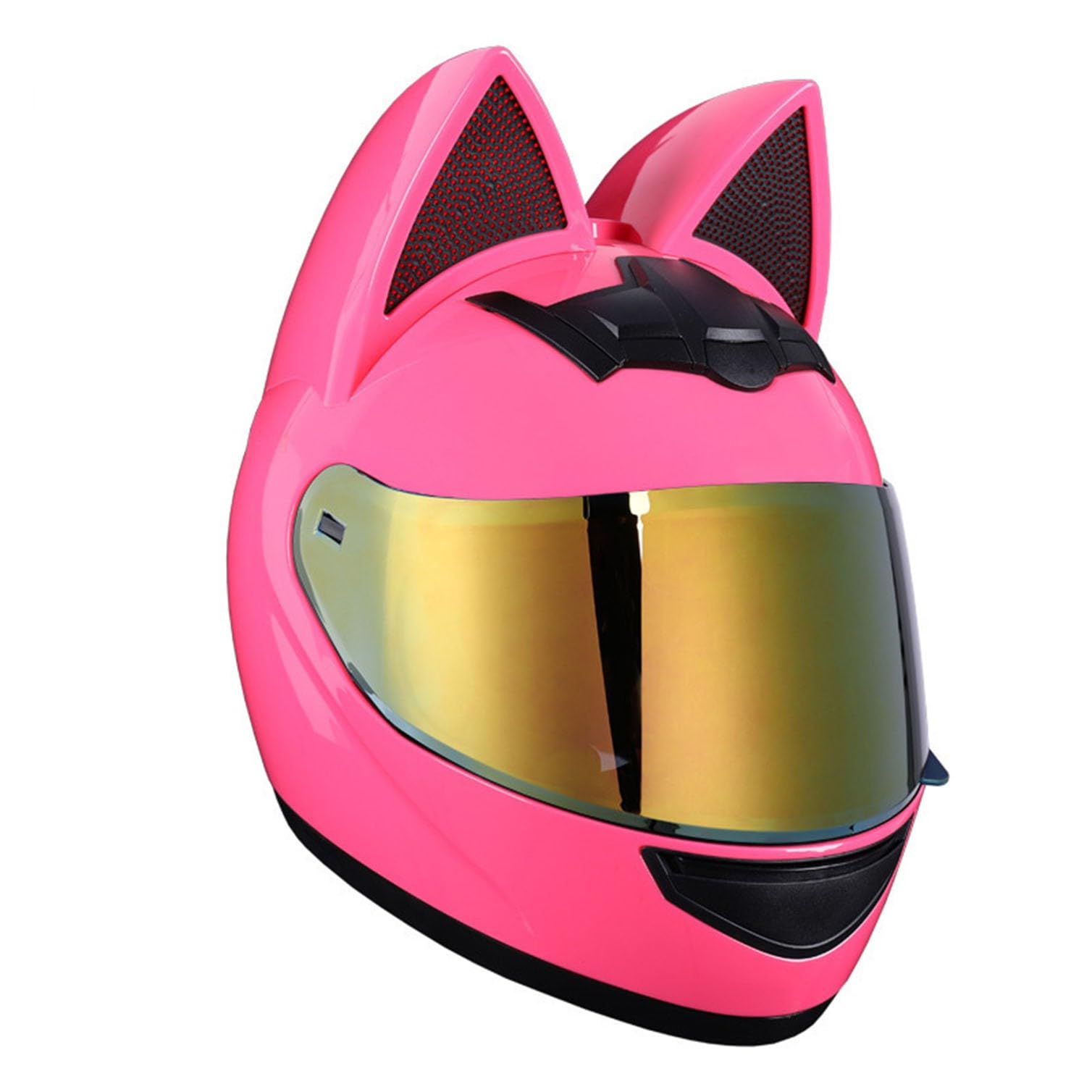 Motorradhelm Motorrad-Vollhelm Cat Ear Knight Helm, Roller-Motocross-Helme, ECE-geprüft,Klapphelm Integralhelm Fullface Helm Rollerhelm Mode-Katzenohren-Vollhelm Rollerhelm 11,S=50-53CM von JunPing