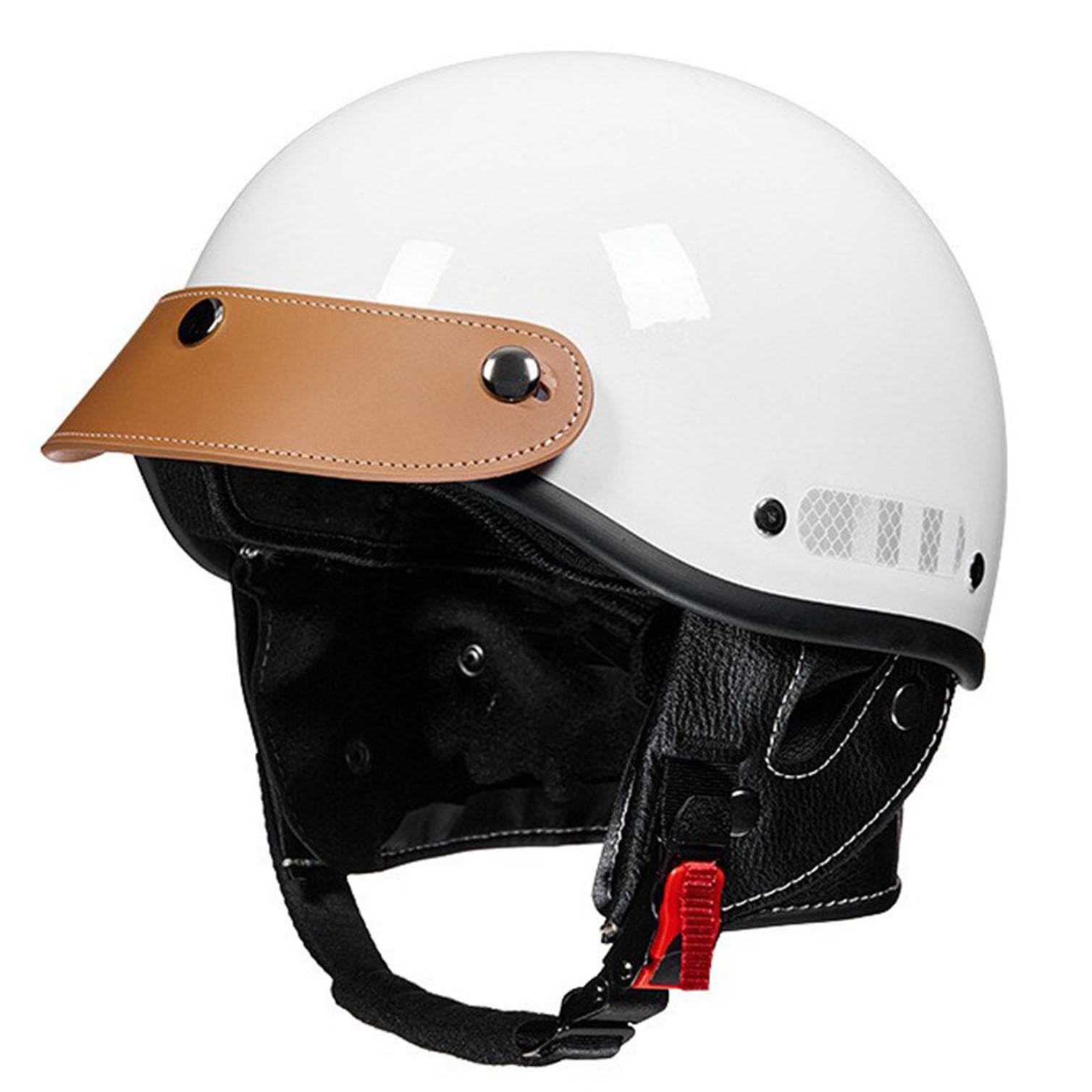 Offener Motorrad Halbschalenhelm mit Schutzbrille, DOT/ECE offenem Motorradhelm für Männer Frauen,neuartiger Halbschalenhelm für Moped,Chopper,Roller 22,58-62cm von JunPing