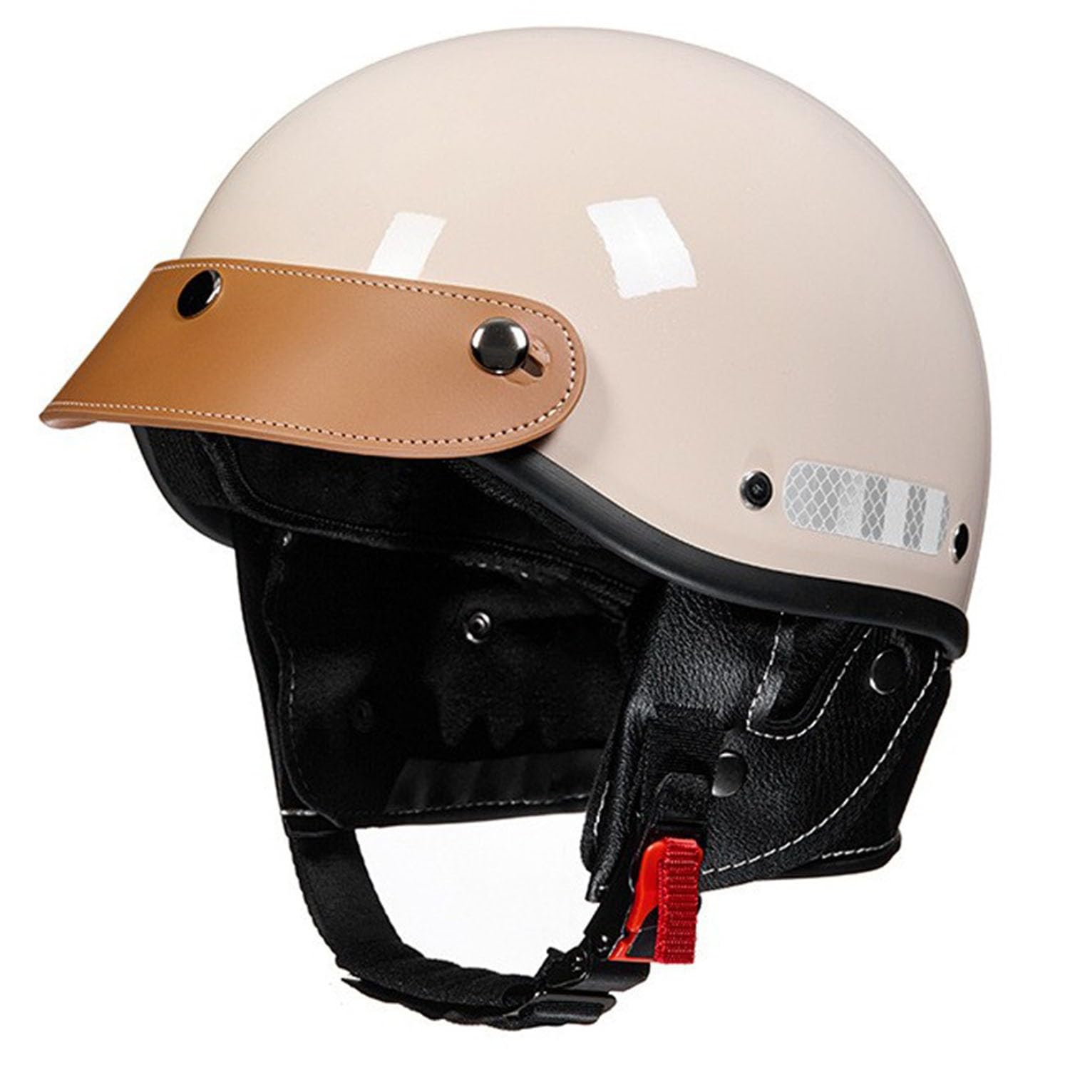 Offener Motorrad Halbschalenhelm mit Schutzbrille, DOT/ECE offenem Motorradhelm für Männer Frauen,neuartiger Halbschalenhelm für Moped,Chopper,Roller 8,58-62cm von JunPing