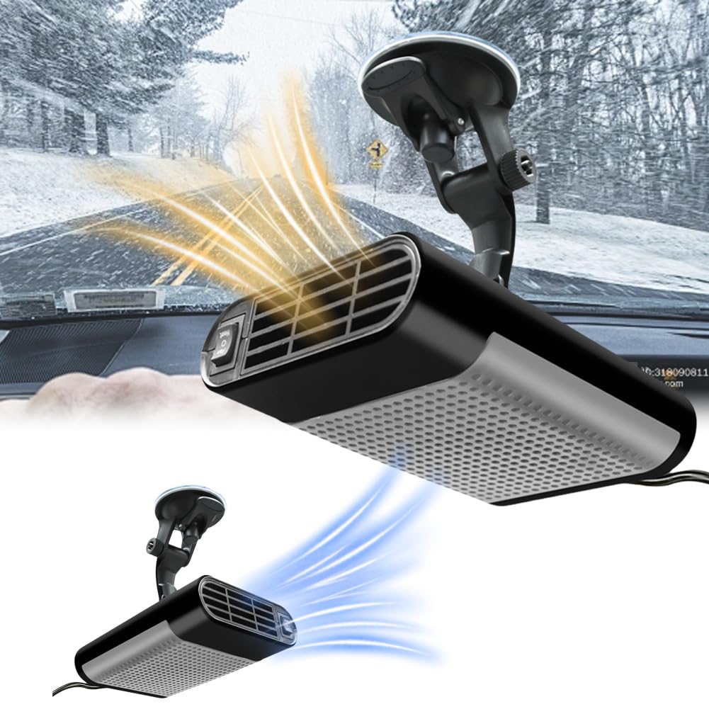 Junerain Auto Heizungs Defroster 12V 2 in 1 tragbare Auto Heizung und Kühlung Auto Ventilator Auto Windschutzscheiben Defroster Demister schnelle Heizung Auto Heizung Defrost Defogger von Junerain