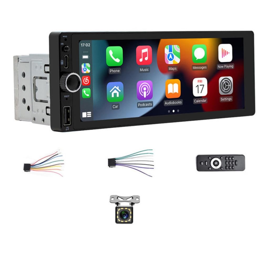 Junguluy 1 Din 6,86 Autoradio Kabelloses CarPlay Android Auto Multimedia Player Universal MP5 Player Mirror Link IPS Bildschirm B von Junguluy