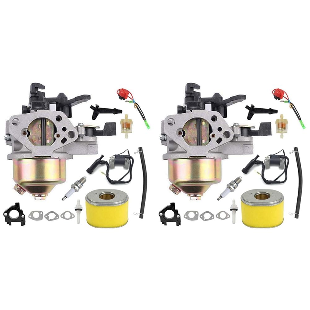 Junguluy 2 x GX390 Vergaser-Zündspule Luftfilter-Set für Ersatz GX340 GX360 GX390 11HP 13HP Motorgenerator von Junguluy