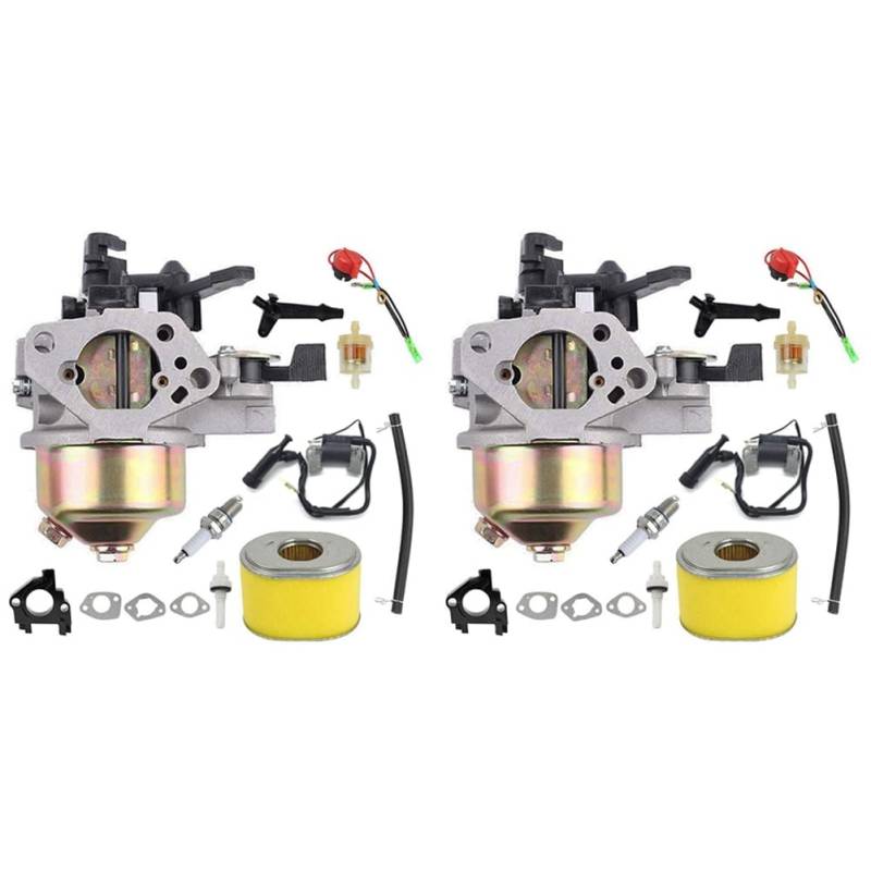 Junguluy 2 x GX390 Vergaser-Zündspule Luftfilter-Set für Ersatz GX340 GX360 GX390 11HP 13HP Motorgenerator von Junguluy