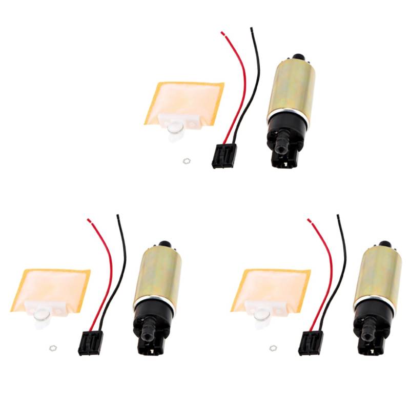 Junguluy 3 x 120 l/h Hochleistungs-Auto-Benzin-Kraftstoffpumpe und Sieb, Installationsset für / / / von Junguluy