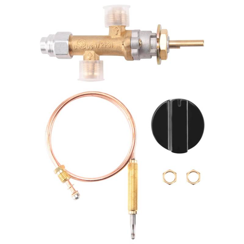 Junguluy Propangas Feuerstelle Steuerventil Flammenausfallgerät Gasheizventil mit Thermoelement und Knopf von Junguluy