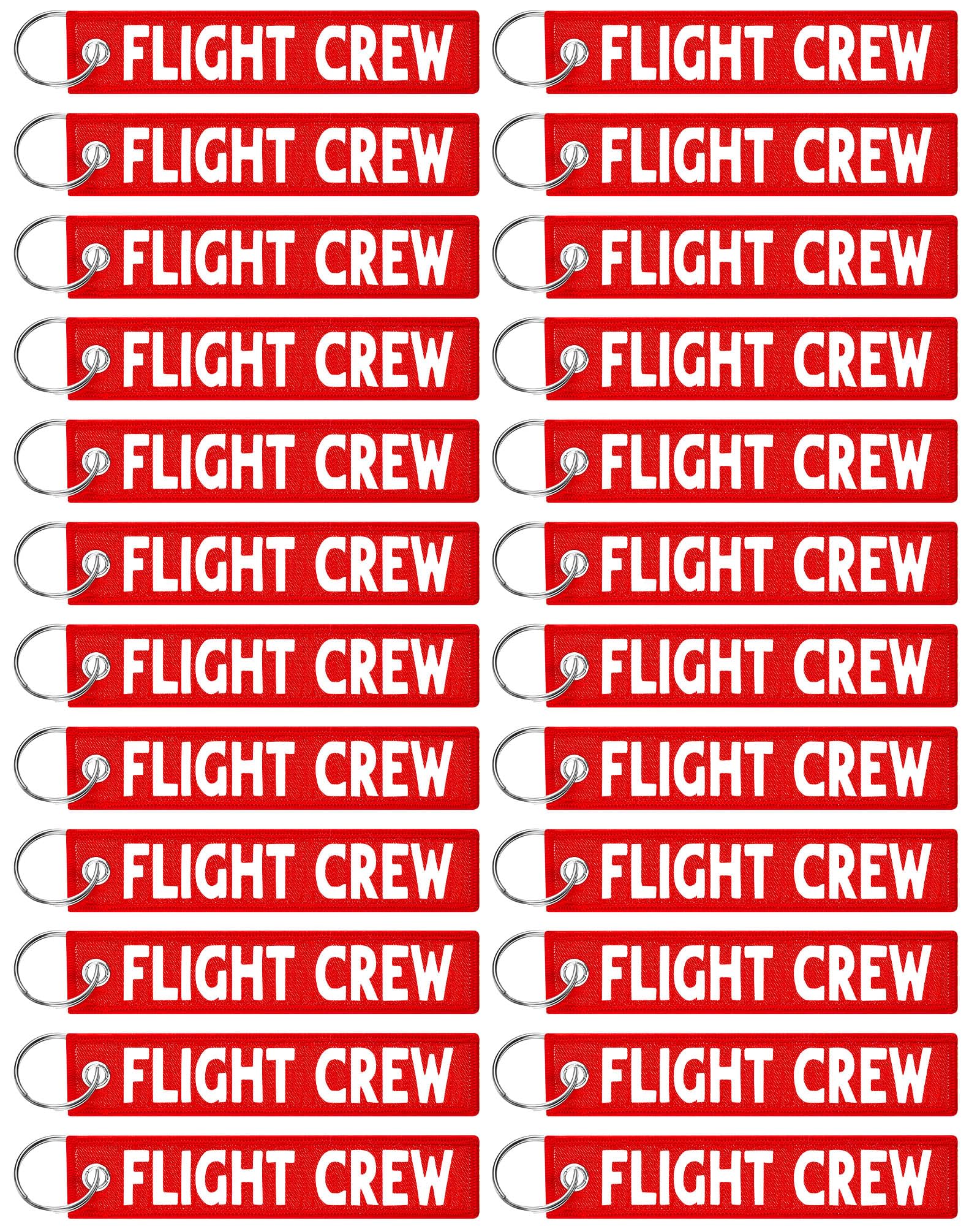 Junkin 24 Pcs Flight Crew Keychain Airplane Aviation Keychain Flight Crew Luggage Tags Embroidered Keychain Key Ring Car Motorcycles Flight Attendant Gift Pilot Gifts Men Women (Rot), Klassische von Junkin