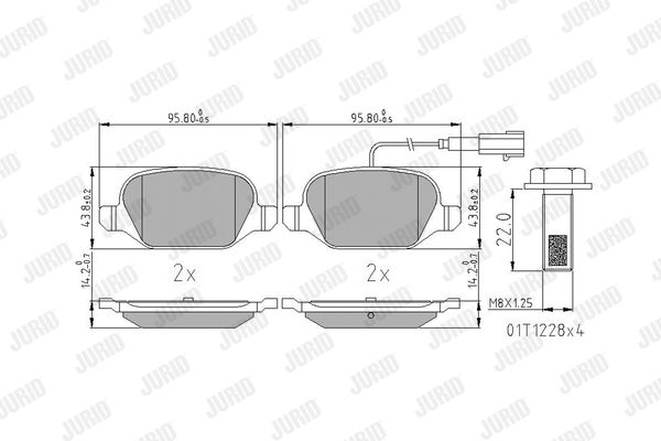 Bremsbelagsatz, Scheibenbremse Hinterachse Jurid 573400J von Jurid