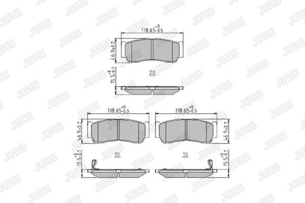 Bremsbelagsatz, Scheibenbremse Hinterachse Jurid 573676J von Jurid