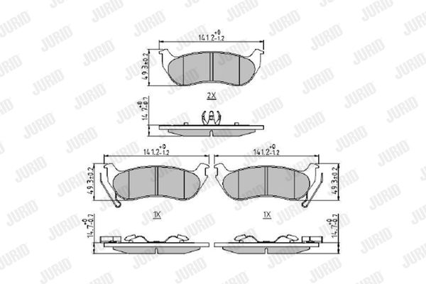 Bremsbelagsatz, Scheibenbremse Hinterachse Jurid 573683J von Jurid