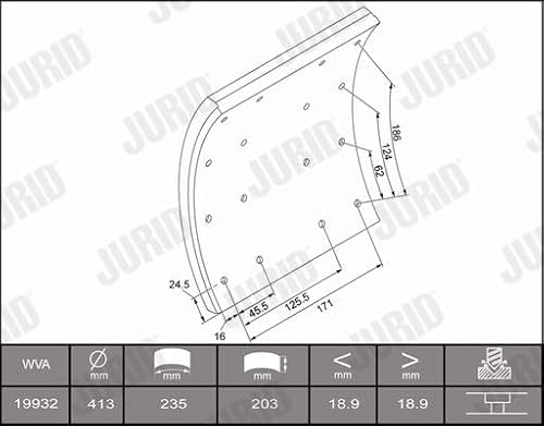 JURID 1993201070 Bremsbacken und Zubehör von Jurid