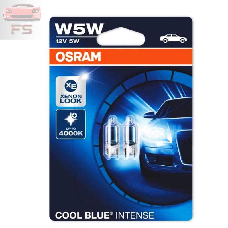 Jurmann Trade GmbH® Osram COOL BLUE INTENSE 4000K Signallampen Kennzeichenbeleuchtung W5W 12V 5W T10 W2.1x9.5d Doppelblister 2825HCBI-02B von Jurmann Trade