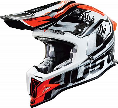 Just1 J12 Dominator, Motocrosshelm - Weiß/Rot - XS von Just1