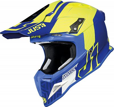 Just1 J12 PRO Syncro, Motocrosshelm - Gelb/Blau - M von Just1