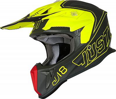 Just1 J18 Vertigo, Motocrosshelm - Matt Grau/Neon-Gelb/Rot - XS von Just1