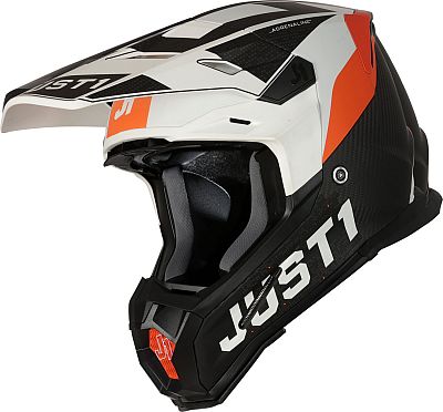 Just1 J22 Adrenaline, Motocrosshelm - Matt Schwarz/Weiß/Orange - S von Just1