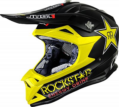 Just1 J32 Pro Rockstar, Motocrosshelm Kinder - Schwarz/Gelb - YL von Just1